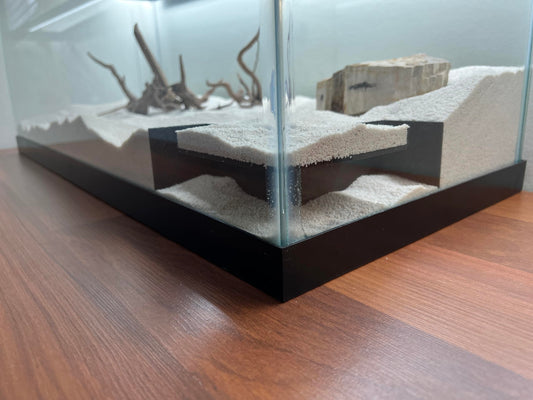 🐟 Scalyplay™ Undergravel Viewing Fish Tunnel - Corner Aquarium Cave & Reptile Hide